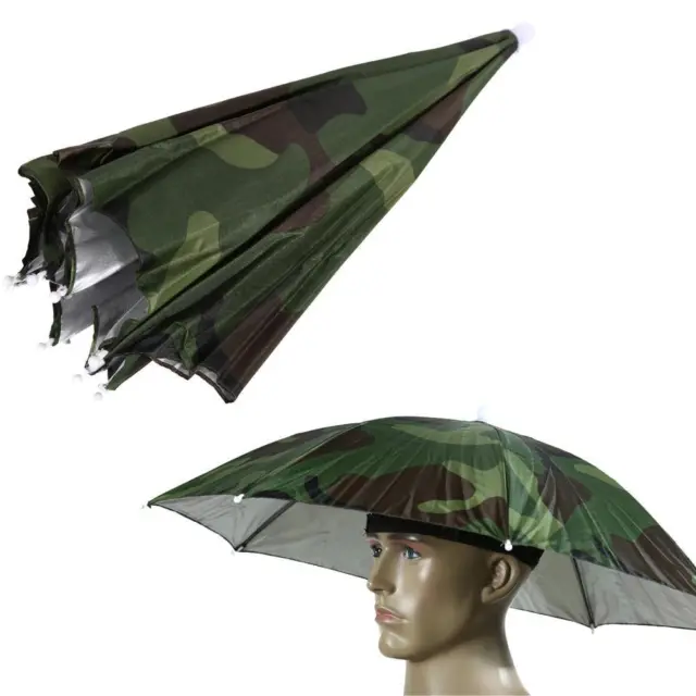 EY# 5pc Fishing Caps Head Umbrella Hat Anti-Rain Fishing Anti-Sun Cap Hat(Camo)