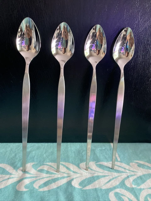 Oneida Community SATINIQUE Older Stainless Betty Crocker Flatware Iced Teaspoons
