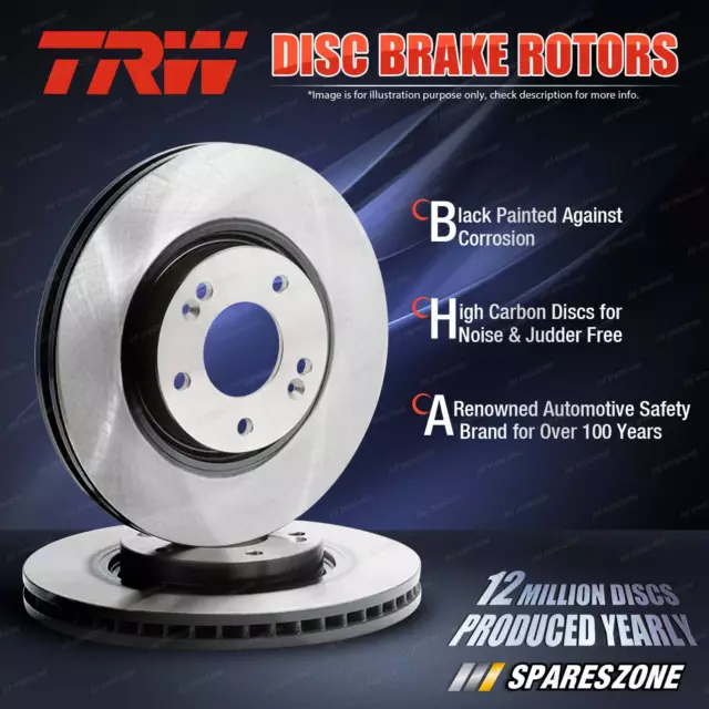 2x Rear TRW Disc Brake Rotors for Holden Astra Convertible AH TS Zafira TT