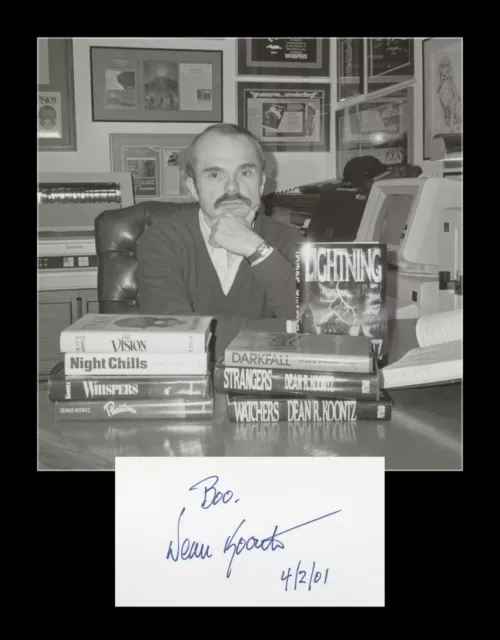 Dean Koontz - Écrivain américain - Carte dédicacée + Photo - 2001