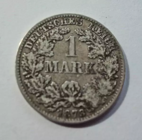 *TOP * 1 Mark 1873 D in SEHR SCHÖN Kaiserreich 900er Silber selten !