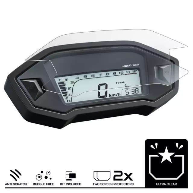 2 x Honda CBR500R CBR500F CBR500x 2013+ Dashboard Screen Protector: Ultra-Clear