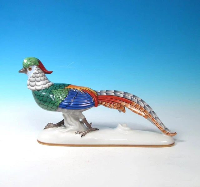 Zeh Scherzer Bavaria Vintage Porcelain Exotic Pheasant Art Deco Figurine 1920's
