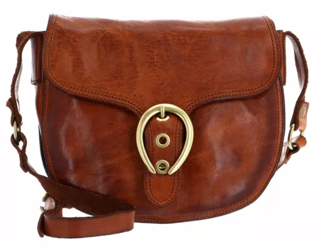 CAMPOMAGGI Crossbody M Umhängetasche Abendtasche Tasche Cognac Braun Neu