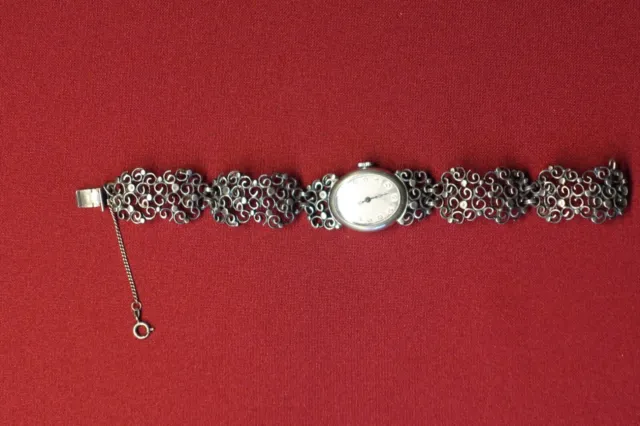 Armbanduhr Damen silber antik 925 / 835 ca. 35g Gewicht Funktion