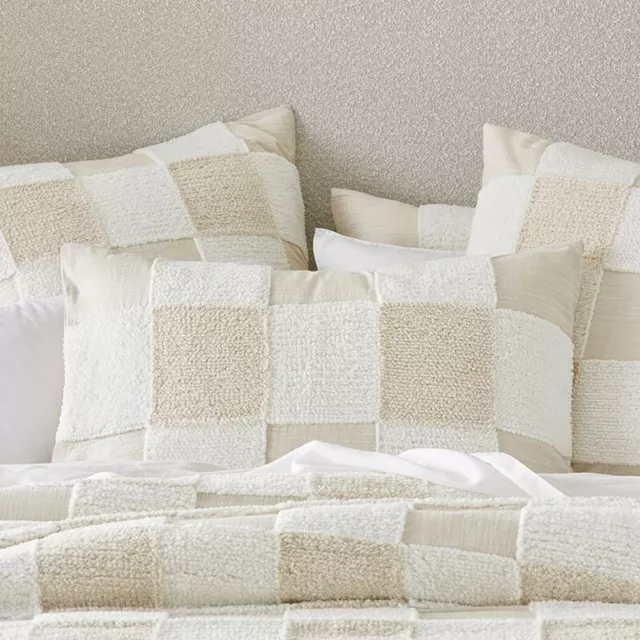 2 x gorgeous Adairs Harrison Natural Tufted Pattern Pillowcases RARE BNWT RRP$80
