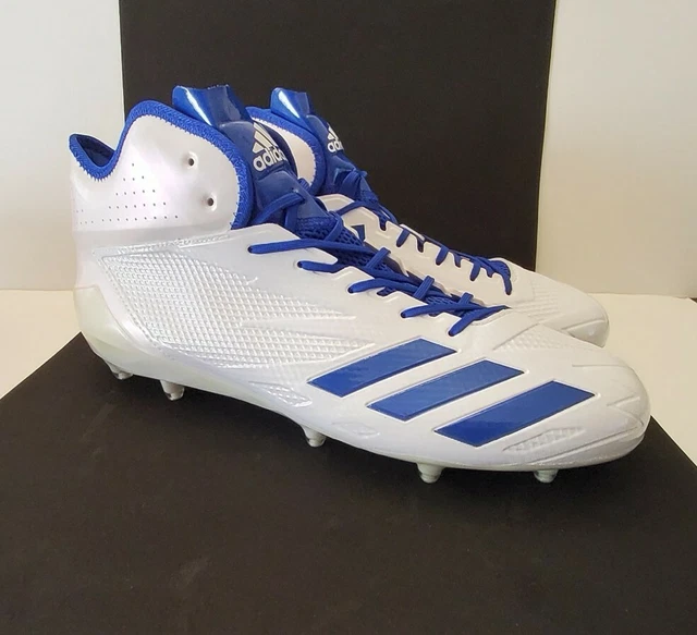 ADIDAS ADIZERO 5-STAR 6.0 Mid Cleats Blue & White Sneakers Shoes