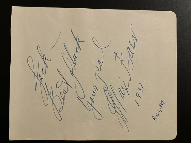 Max Baer Signed Autograph Album Page Boxer