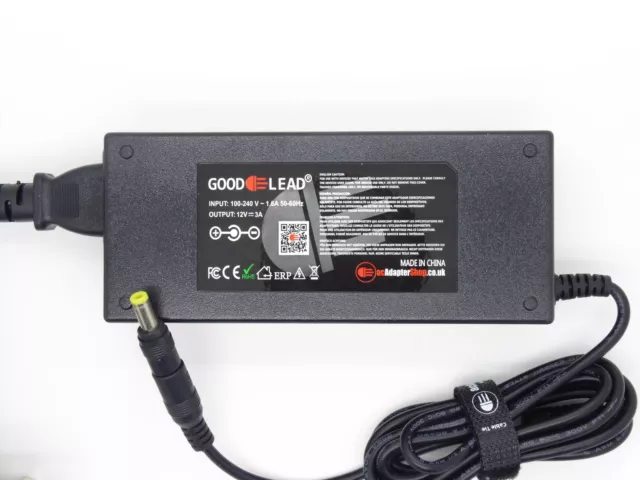 12V 3A Mains AC DC Adapter Charger Power Supply For POLAROID LE19 22GBR DVD NEW