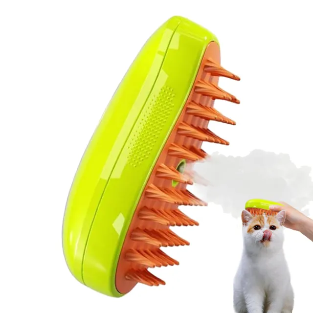 Steamy Pet Brush Electric Spray Cat Hair Brush 3 In1 Dog Steamer Brush Bath