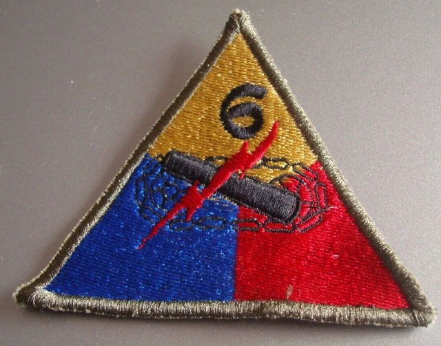 ORIGINAL US ARMY WW2 6th ARMORED DIVISION INSIGNIA PATCH £5.50