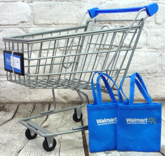 Walmart Grocery Shopping Cart Market Metal Wire 18" AG Doll & Shopping Bags