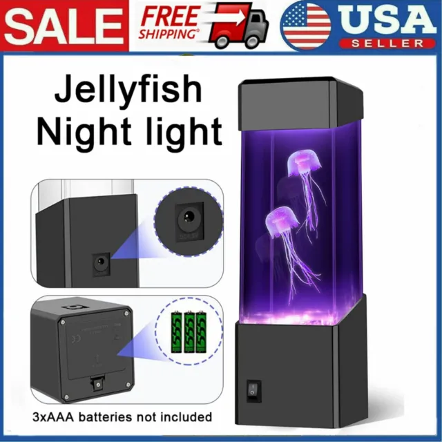 LED Lava Jellyfish Tank LED Night Light Aquarium Style Home Desktop Decorations
