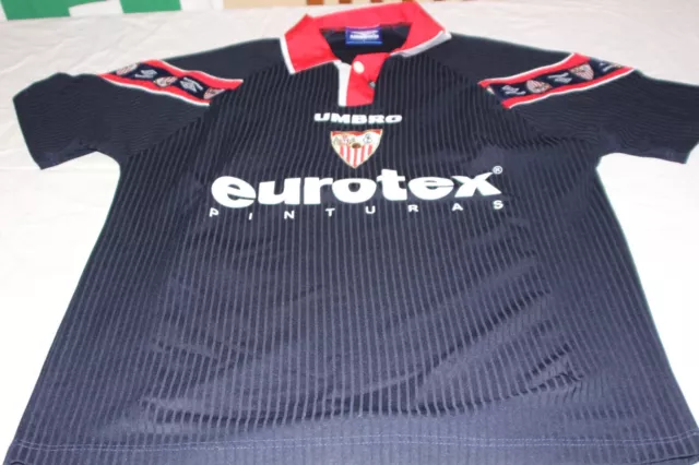 Camiseta Oficial Vintage Sevilla Fc Umbro T/L Publicidad Eurotex Nº 14 Vukicevic