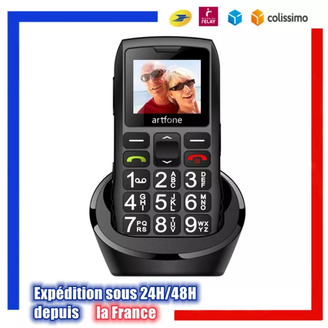 Artfone GSM téléphone Senior Portable Débloqué avec Grandes Touches, 1400mAh C1+