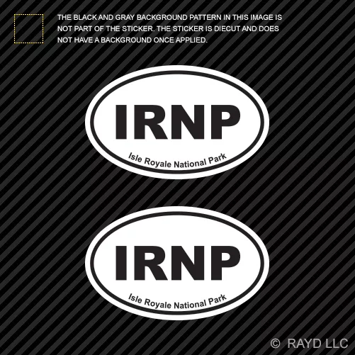 Pair of Isle Royale National Park Oval Sticker Decal Euro IRNP