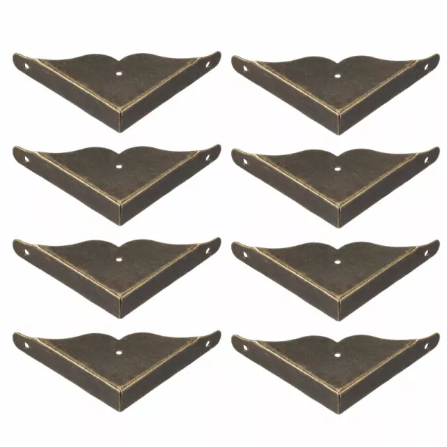 Metal Desk Corner Protectors Table Edge Cover Guard 39x39x8mm Bronze Tone 8pcs