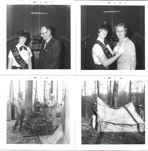 5 Vintage 1966 Photos African American White 1st Interracial GIRL SCOUTS Indiana