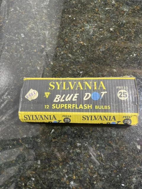 12-Pack Sylvania Blue Dot PRESS 25 CLEAR Superflash Bulbs Flashbulbs NEW