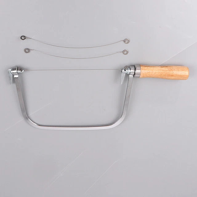 Wooden Stainless Steel String Cutter Saw With 2 Strings For Diy Soap CandleAGZ8