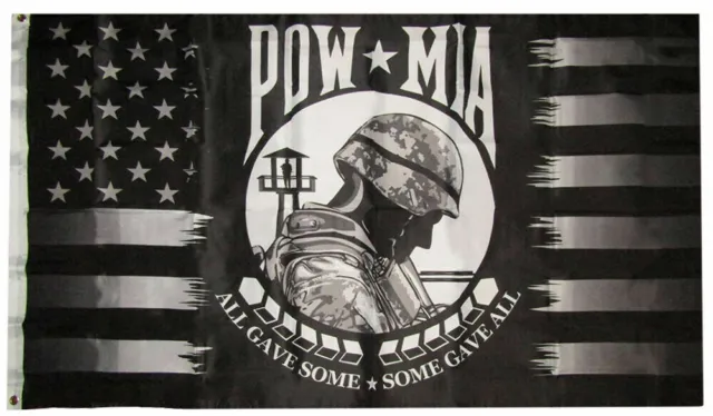 3x5 USA POW MIA Black Grey All Gave Some Some Gave All Flag 3'x5' Banner NYLON