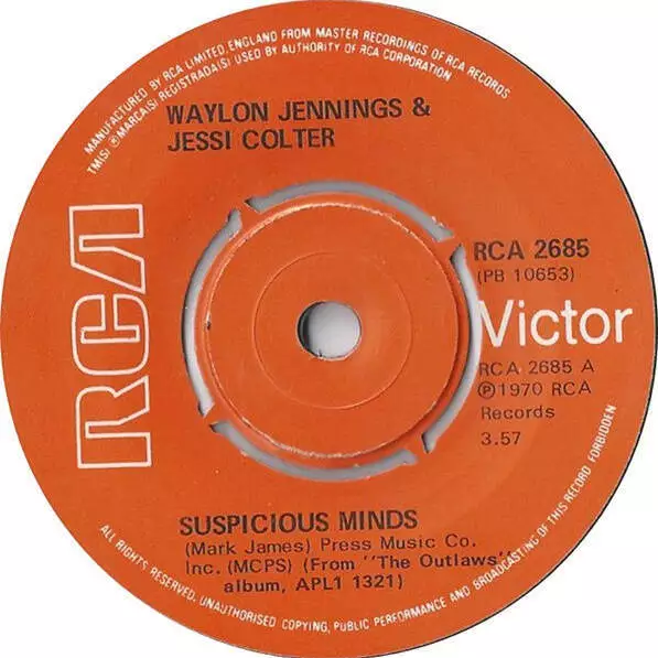 Waylon Jennings & Jessi Colter - Suspicious Minds (Vinyl)