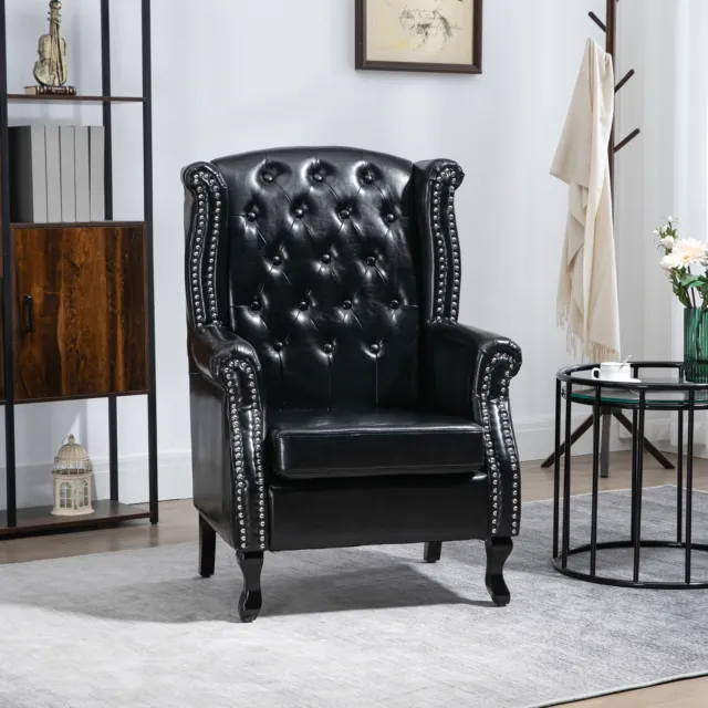 Wingback Armchair Chesterfield-style High Back Chair Tufted Accent Chair
