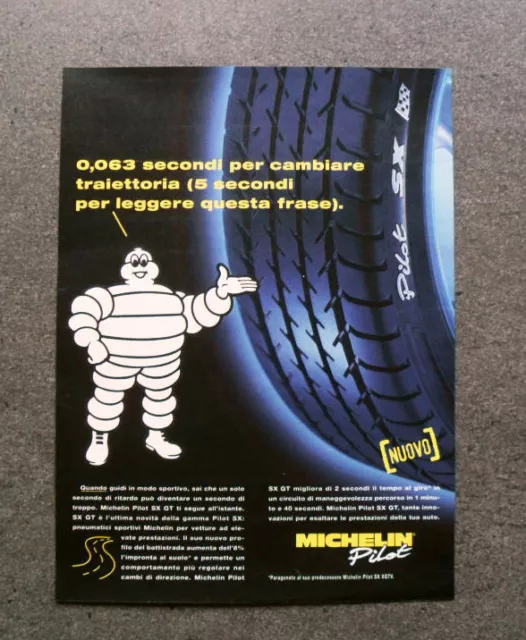 [GCG] L338- Advertising Pubblicità -1998- PNEUMATICI MICHELIN , NUOVO PILOT