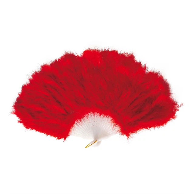 Rossa Ventagli da Mano di Piume Soggetti Costume Carnevale Accessori