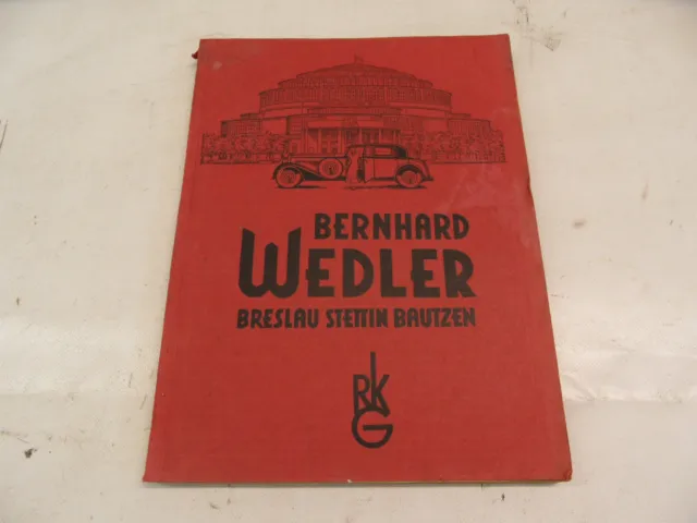 alter Auto Motorrad Katalog Bernhard Wedler Breslau Stettin Bautzen