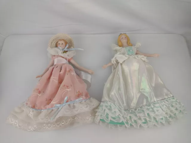 Avon Porcelain Doll Southern Belle Lady Peach Dress & Fairy Princess