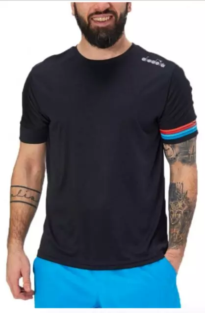 Diadora maglietta T-shirt da Running Short manica corta per Uomo leggera