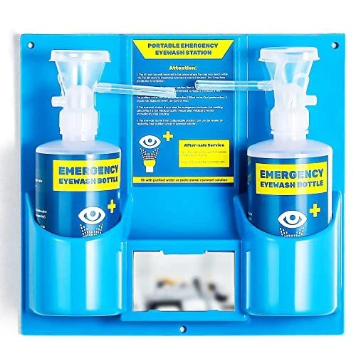 Emergency Eye Wash Kit Portable Eye wash Station with Cups, Wall Mount Eyewas...