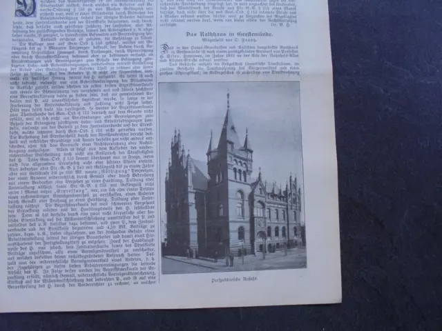 1899 Baugewerkszeitung 38 / Rathaus  Geestemünde