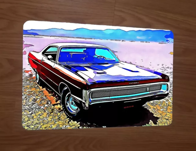 1970 Plymouth Sport Fury GT Cartoon Artwork 8x12 Metal Wall Sign