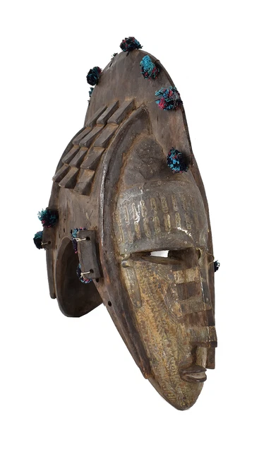 Marka Janus Mask Wood Metal Mali African Art