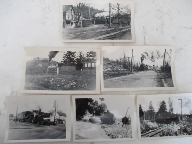 1940's 6 ORIGINAL RAILROAD PHOTOS CT.NORWALK RIDGEFIELD BRANCHVILLE DEPOT/TRAIN