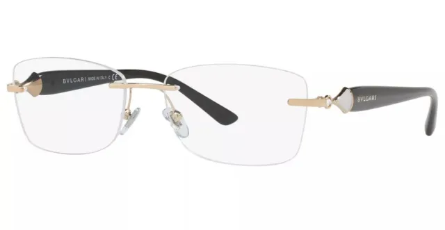 New Authentic Bvlgari 2190 2014 Gold 53/16/140 NWOT Luxury Rimless Eyeglasses