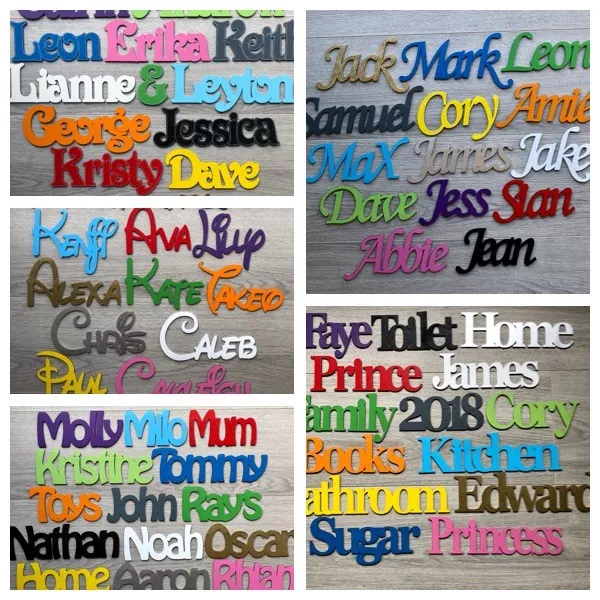 Personalised Wooden Name Plaques Words/Letters Wall/Door Art/craft/Sign