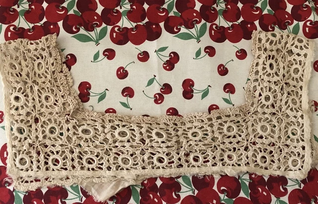 Vintage Hand Crochet Cream Camisole Bodice Top Lace