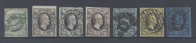 Sachsen Mi.Nr. 2-7, Freimarken 1851 gestempelt (1641)