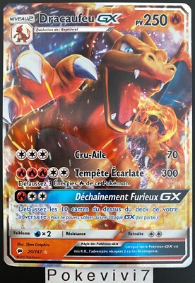 Carte Pokemon DRACAUFEU 20/147 Ultra Rare GX Soleil et Lune 3 SL3 FR NEUF