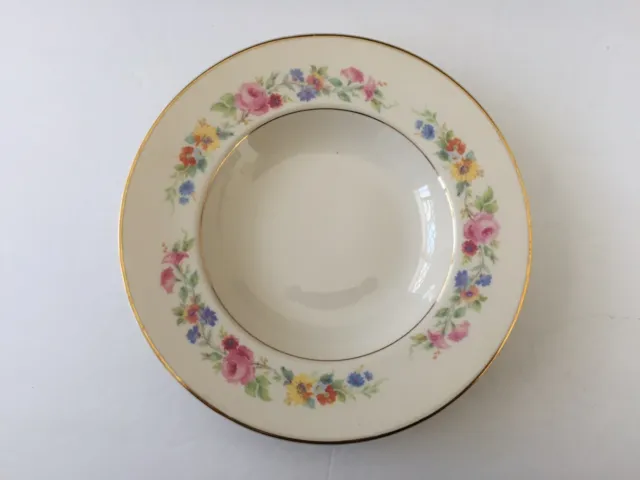 Syracuse China CLIFTONDALE Old Ivory Multicolor Flowers- 8-7/8" RIM SOUP BOWL