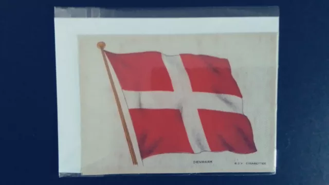 Godfrey Phillips  Bdv Silks.  National Flags,  Denmark,  Post Card Size  Silk.