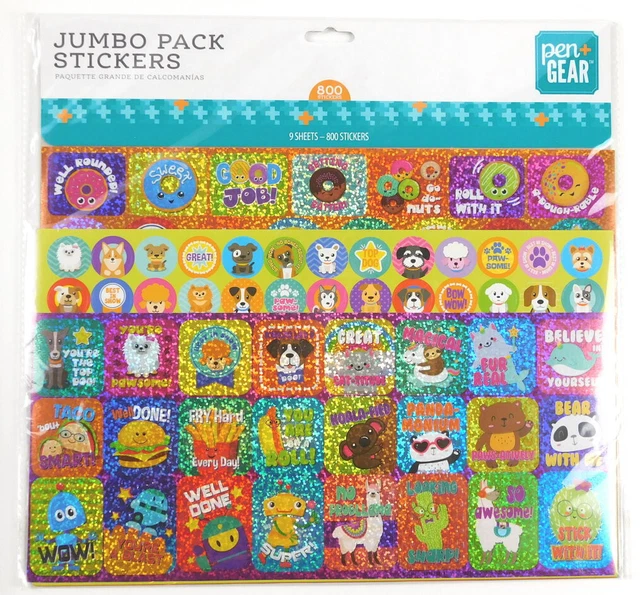 PEN + GEAR Jumbo Pack Stickers 800 Stickers on 9 Sheets Pen & Gear 2019 ...