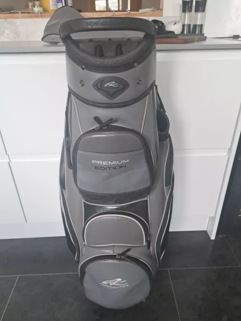 Powakaddy Premium Edition Cart Golf Bag, Shoulder Strap & Rain Hood Grey & Black 3