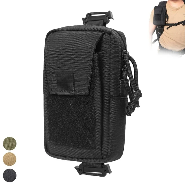 Sac De Poche Tactique Molle – EDC – Ceinture De Chasse Ou Rando – Oxford Noir
