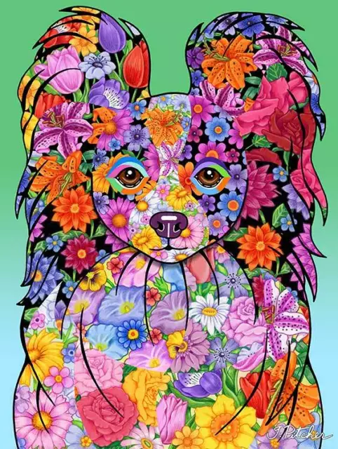 Flowers House Flag - Papillon 96064