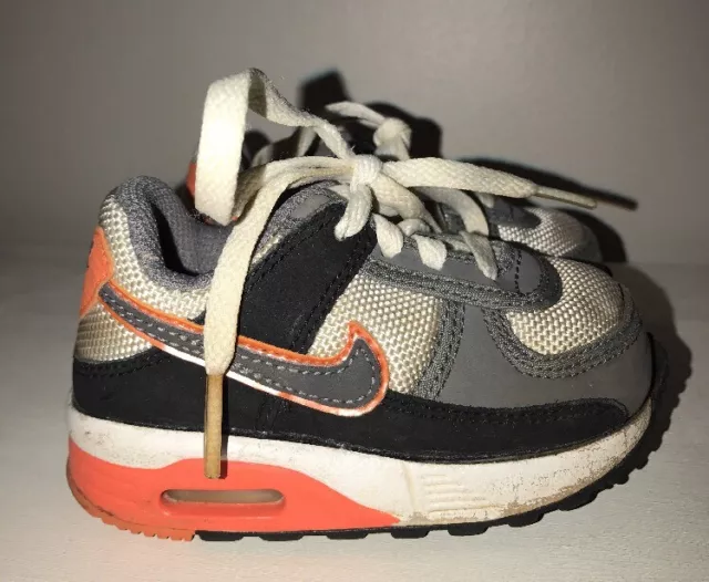 NIKE AIR MAX LIGHT Orange Black Gray White Baby Toddler Girls Boys Shoes Sz 5 #j