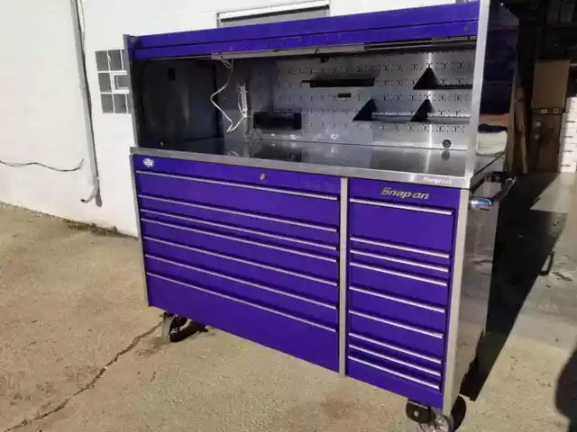 NICE SNAP-ON KRL1032 Tool Box With Hutch & Stainless Top 72
